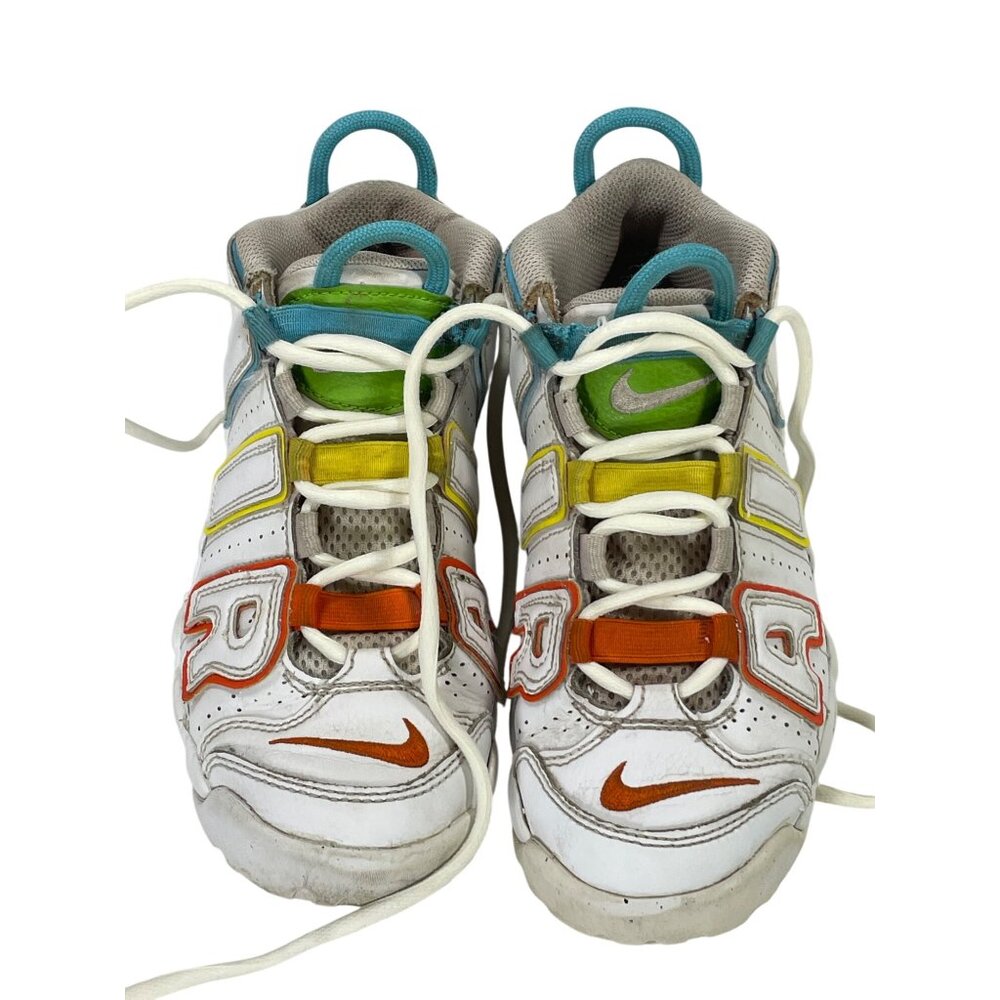Nike Air More Uptempo GS Sneakers White Multicolor Letters Youth Size 2Y